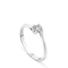 Solitario Leticia de oro blanco con diamante talla brillante 0.17 quilates