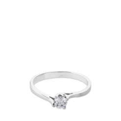 Solitario Leticia de oro blanco con diamante talla brillante 0.17 quilates