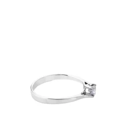 Solitario Leticia de oro blanco con diamante talla brillante 0.17 quilates