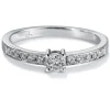 Solitario "Norah" de oro blanco con diamante talla brillante de 0.13 quilates