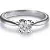 Solitario "Olivia" de oro blanco con diamante talla brillante 0.41 quilates