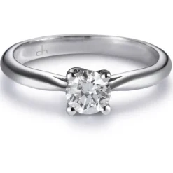 Solitario "Olivia" de oro blanco con diamante talla brillante 0.41 quilates