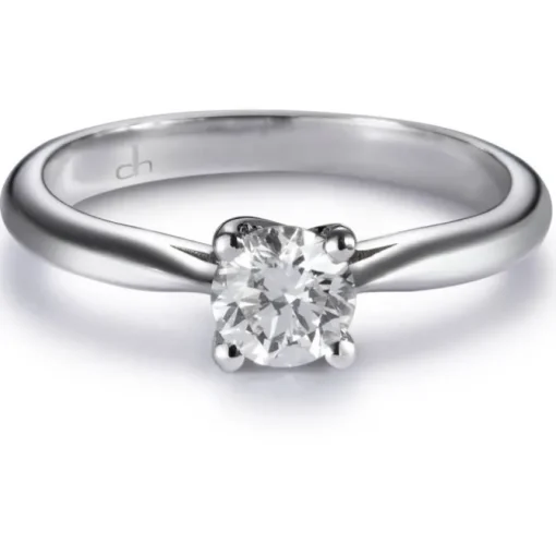 Solitario "Olivia" de oro blanco con diamante talla brillante 0.41 quilates