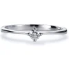 Solitario "Timotea" de oro blanco con diamante en forma de rombo