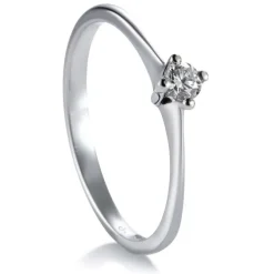 Solitario "Timotea" de oro blanco con diamante en forma de rombo