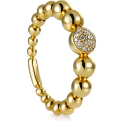 Sortija "Bubbles" de oro amarillo con diamantes