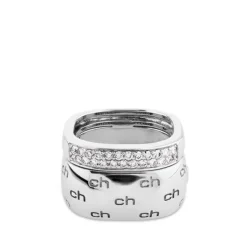 Sortija Chocrón By 121 maxi chic de oro blanco con diamantes