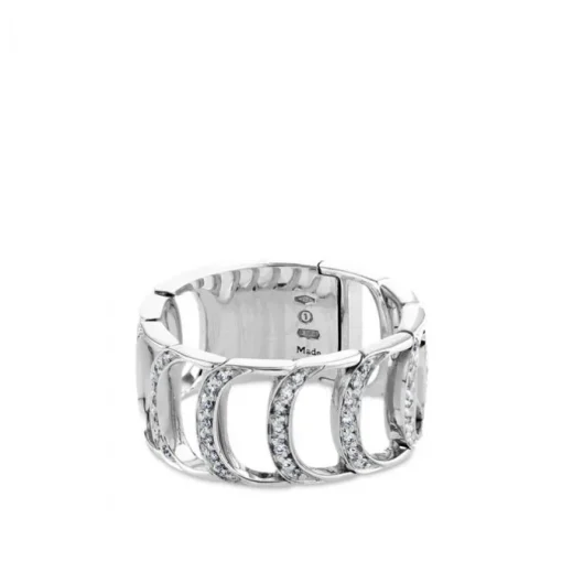 Sortija de oro blanco colección D con pavé de diamantes