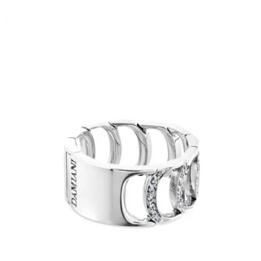 Sortija de oro blanco colección D con pavé de diamantes