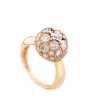 Sortija de oro rosa con bola grande de diamantes