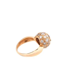 Sortija de oro rosa con bola grande de diamantes
