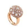 Sortija de oro rosa con semicírculo grande de diamantes