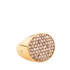 Sortija de oro rosa oval con diamantes brown