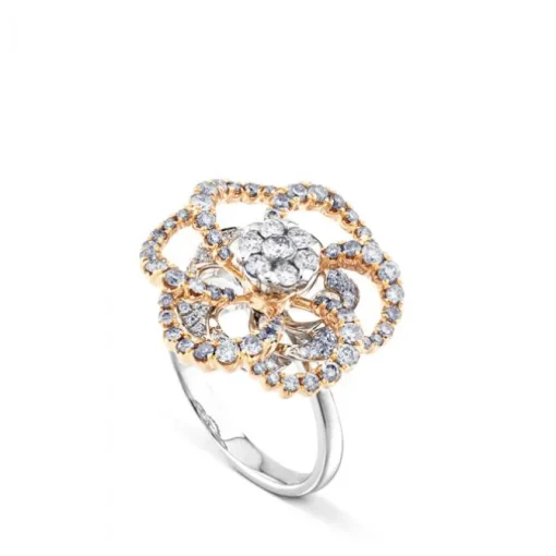 Sortija "Hypnose" de oro blanco y oro rosa con diamantes