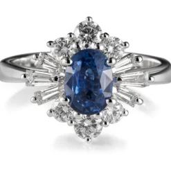 Sortija "Royal Trilogy" de oro blanco zafiro y diamantes