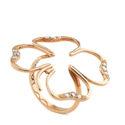 Sortija silueta cLOVEr  de oro rosa y diamantes GM