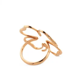 Sortija silueta cLOVEr  de oro rosa y diamantes GM